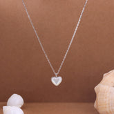 Mother Of Pearl Heart Pendant With Chain